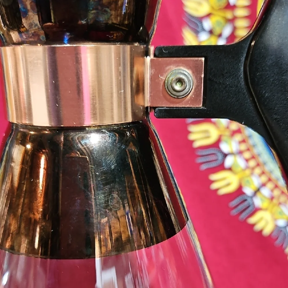 VTG Inland Glass MCM Coffee Carafe Decanter Copper Gold Striped